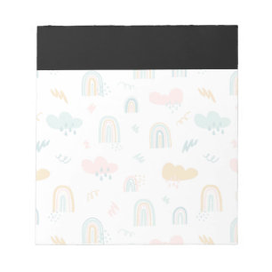 Bloc-note Motif nuage Rainbow et pluie amusant