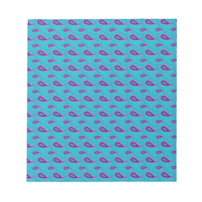 Bloc-note Motif Peacock et Magenta Paisley (Devant)