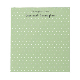 Bloc-note Motif Pois Blanc Sur Pastel Green Custom