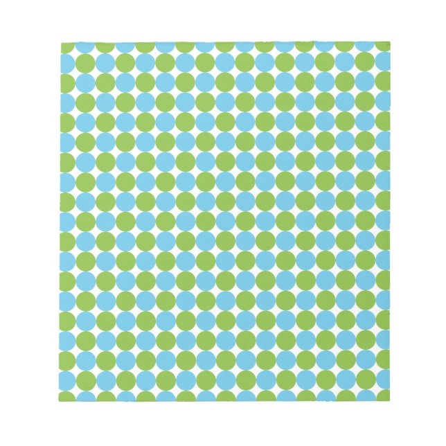 Bloc-note Motif pois bleu et vert (Devant)