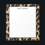 Bloc-note Motif Poster de animal Leopard Cheetah Monogram<br><div class="desc">Bloc-notes du Motif Poster de animal Leopard Cheetah. Joli design motif tendance et tendance. Personnalisez ce design personnalisé avec votre nom.</div>
