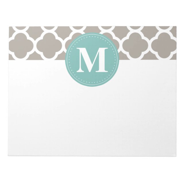 Bloc-note Motif Quatrefoil rose gris foncé (Devant)