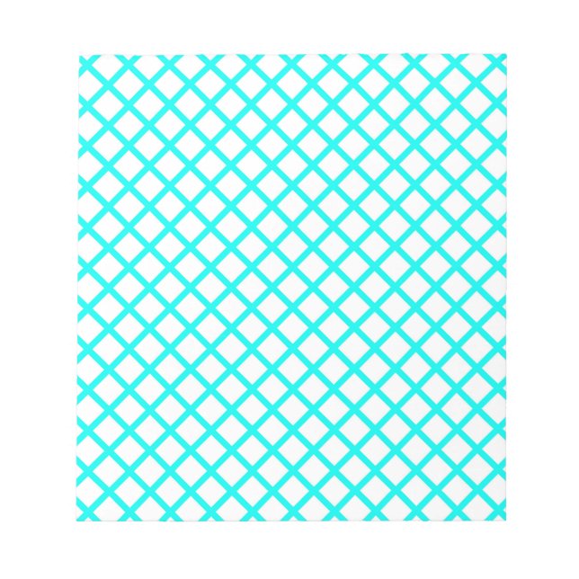 Bloc-note Motif rayures diamant arlequin blanc sarcelle (Devant)