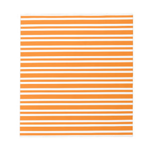 Bloc-note Motif rayures orange blanc