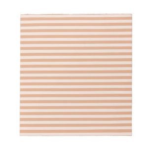 Bloc-note Motif Rayures Pêche Marron