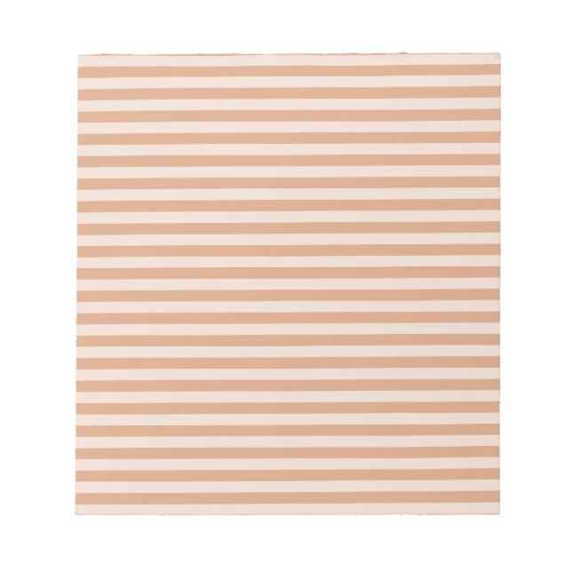 Bloc-note Motif Rayures Pêche Marron (Devant)