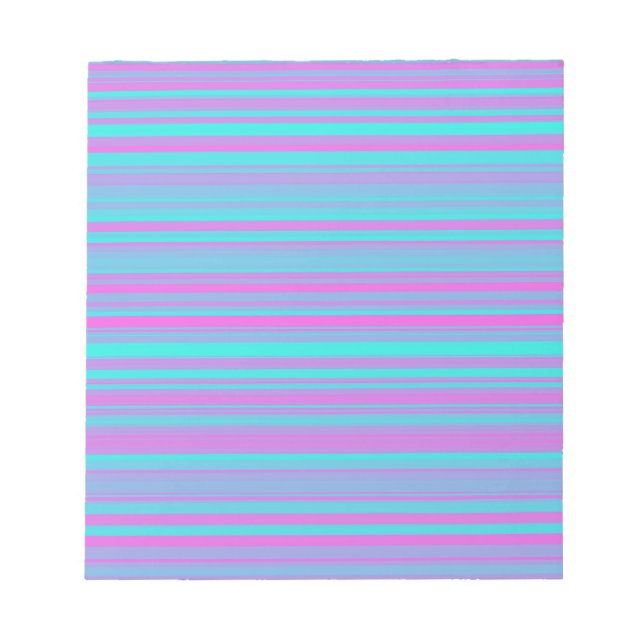 Bloc-note Motif Rayures Rose Violet Bleu (Devant)