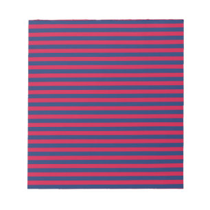 Bloc-note Motif Rayures Rouge Bleu