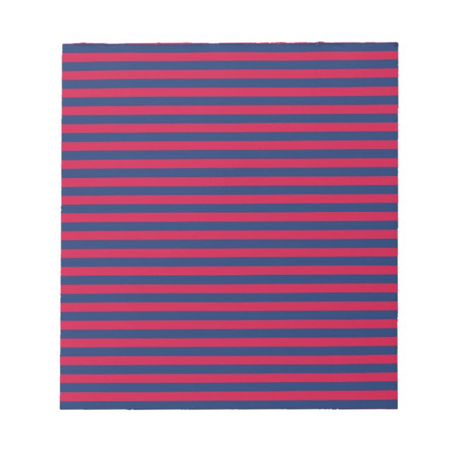 Bloc-note Motif Rayures Rouge Bleu (Devant)