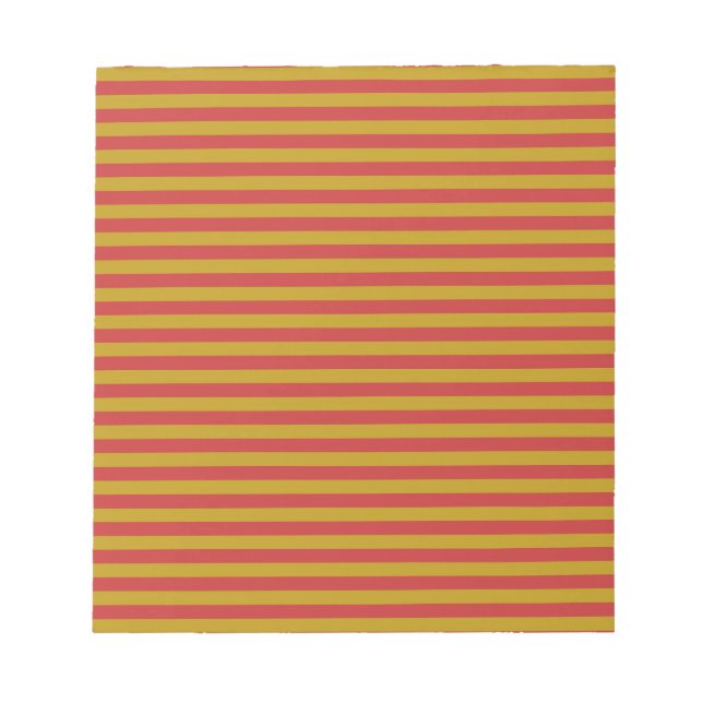 Bloc-note Motif rayures rouge jaune (Devant)