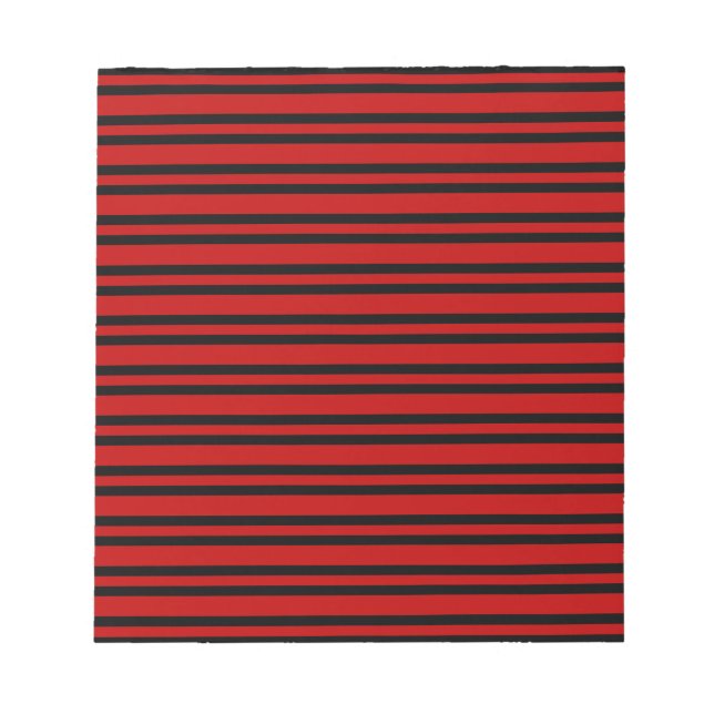 Bloc-note Motif Rayures Rouges et Noires (Devant)