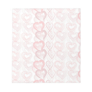 Bloc-note Motif Red Doodle Hearts
