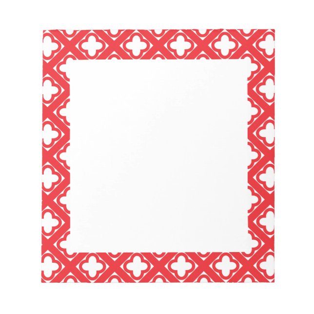 Bloc-note Motif Red Quatrefoil (Devant)