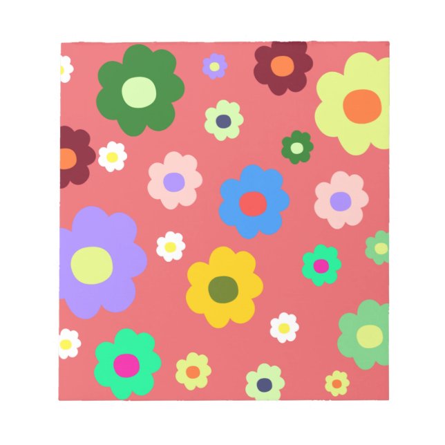 Bloc-note Motif Rétro Fleurs de Printemps Y2K (Devant)