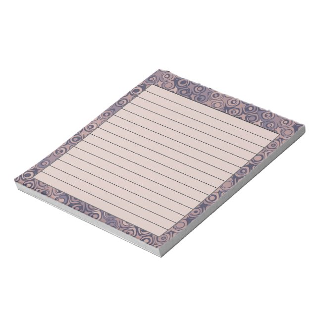 Bloc-note Motif rétro violet et rose (Tourné)