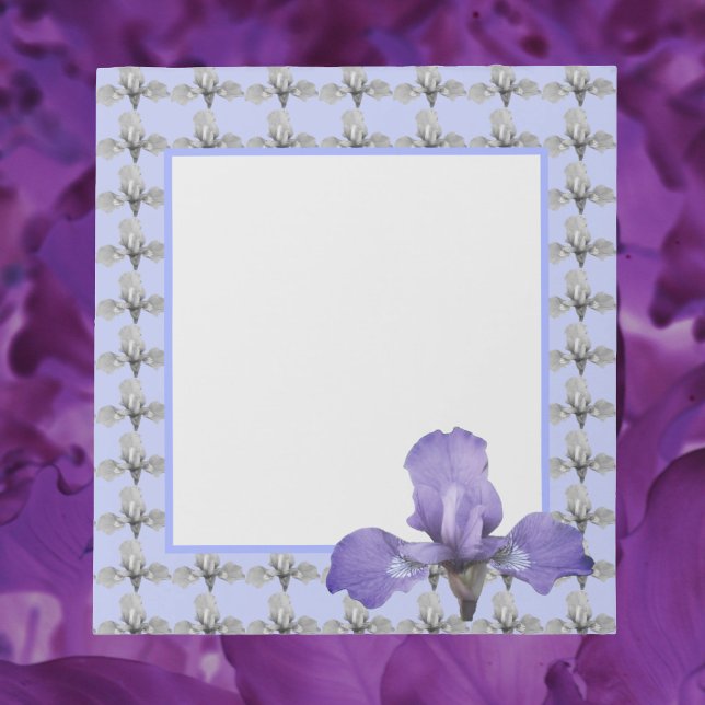 Bloc-note Motif romantique violet et blanc Iris (Créateur téléchargé)