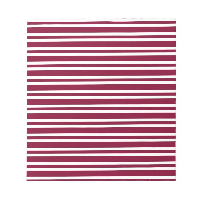 Bloc-note Motif sans fin à rayures blanches et burgundy (Devant)