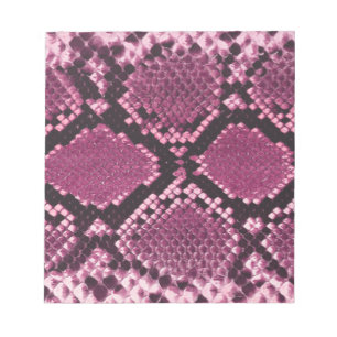 Bloc-note Motif Snakeskin rose et noir