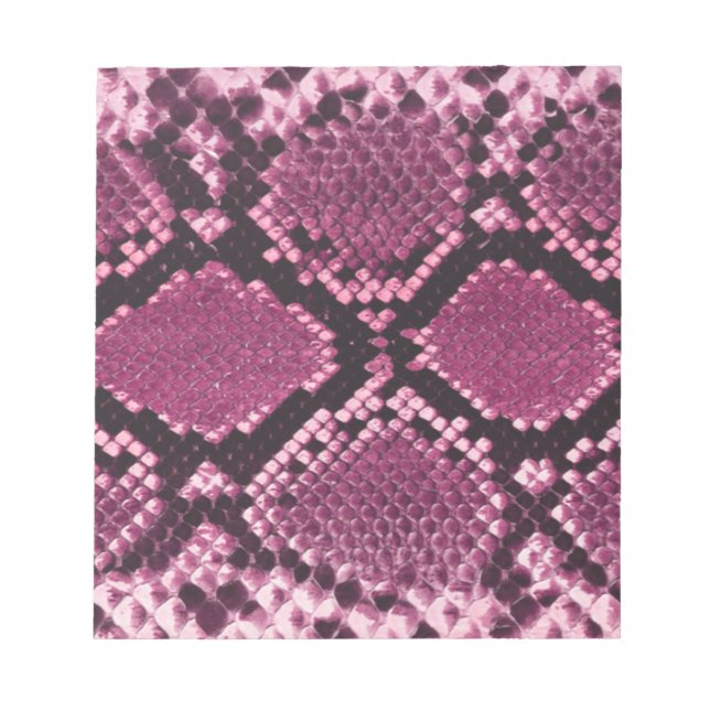 Bloc-note Motif Snakeskin rose et noir (Devant)