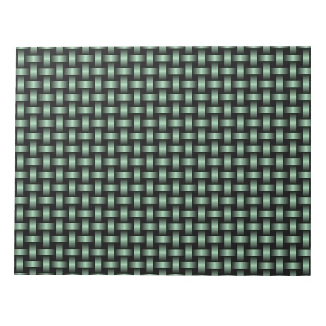 Bloc-note Motif Tissé Vert Noir (Devant)