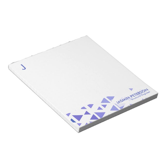 Bloc-note Motif Triangle Bleu Unique (Incliné)