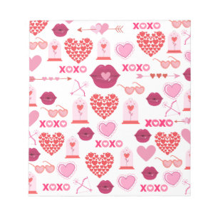 Bloc-note Motif Valentine`s Day 2023 Arrière - plan avec coe