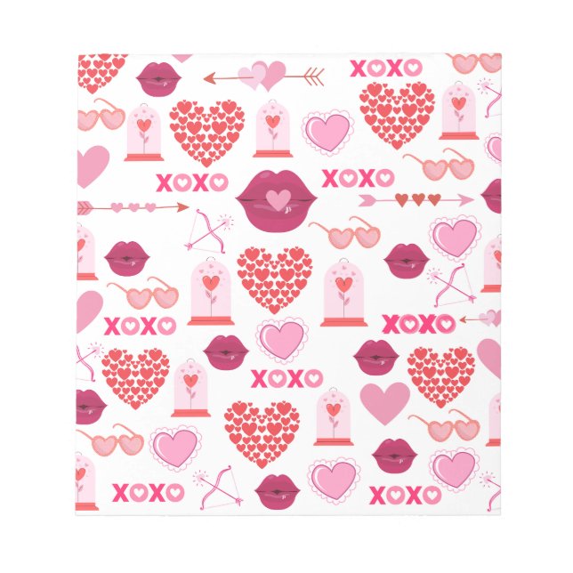 Bloc-note Motif Valentine`s Day 2023 Arrière - plan avec coe (Devant)