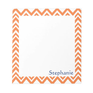 Bloc-note Motif Zigzag orange personnalisé