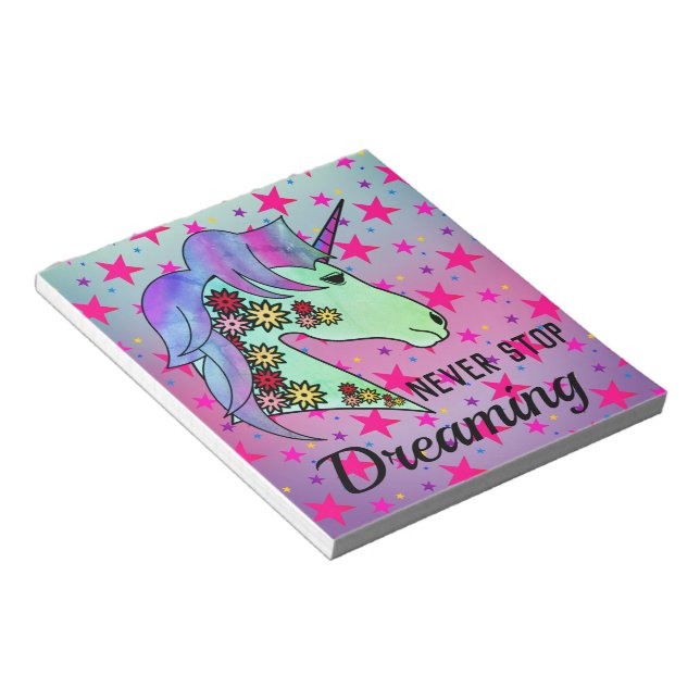 Bloc-note Motivation de rêve Unicorn Joyeux calme (Incliné)