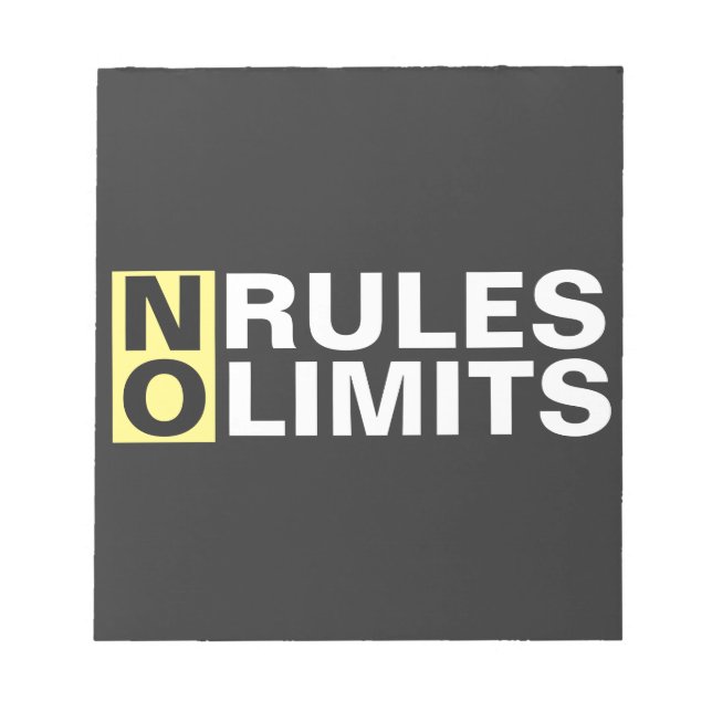 Bloc-note Motivation Pas De Règles Pas De Limites (Devant)