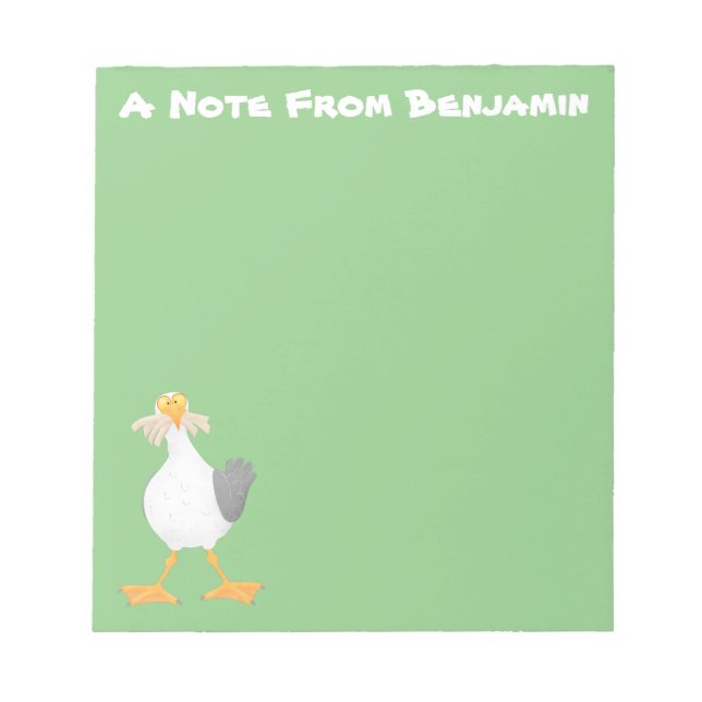 Bloc-note Mouette drôle avec frites dessin animé (Devant)