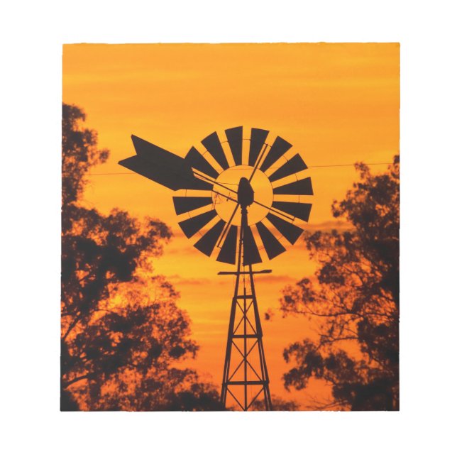Bloc-note Moulin à vent au coucher du soleil, Australie (Devant)