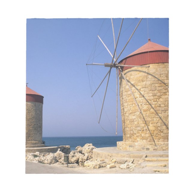 Bloc-note Moulins à vent célèbres de Rhodes Grèce (Devant)