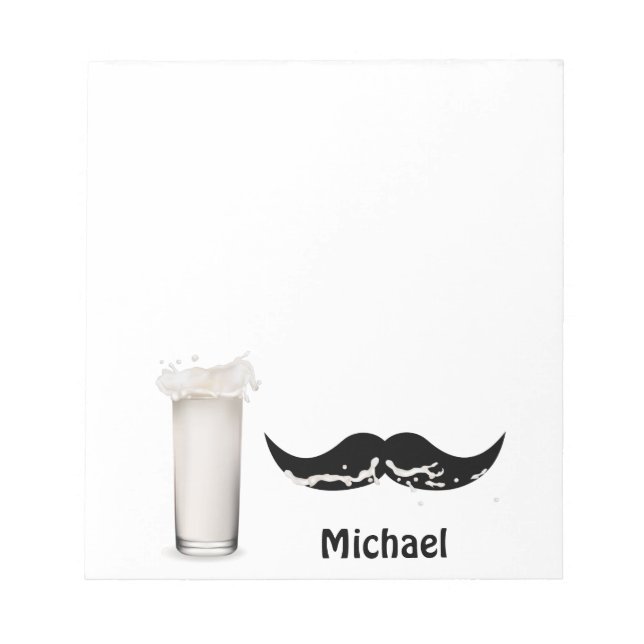 Bloc-note Moustache de lait personnalisée (Devant)