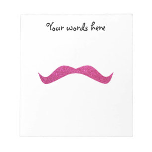 Bloc-note Moustache rose de parties scintillantes