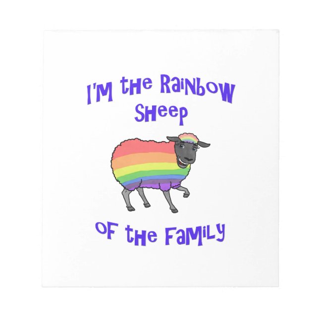 Bloc-note Mouton arc-en-ciel de la famille (Devant)