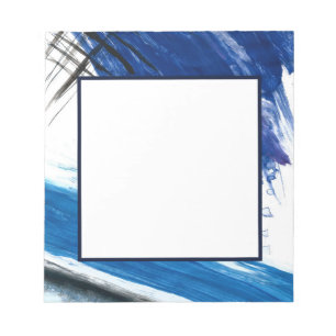 Bloc-note Moyens mixtes aquarelle bleu abstrait artistique