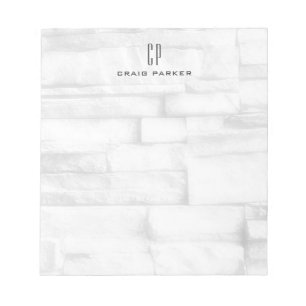 Bloc-note Mur Moderne Monogramme Professionnel Simple Uni