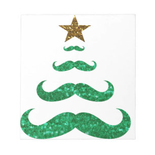 Bloc-note mustache christmas tree