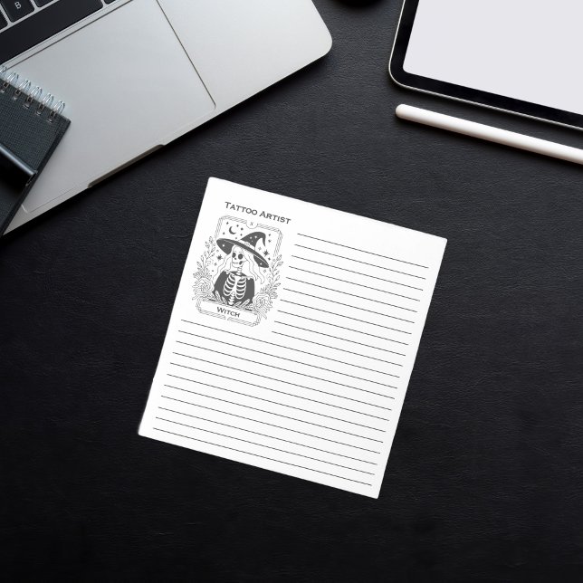 Bloc-note Mystique Gothique Tarot De Sorcière Noir Et Blanc (Mystical Gothic Black And White Witch Tarot Notepad)