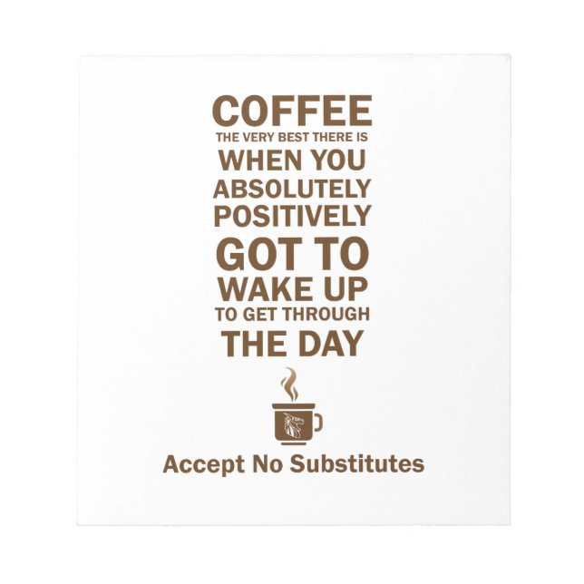 Bloc-note N'accepter aucun substitut (Devant)