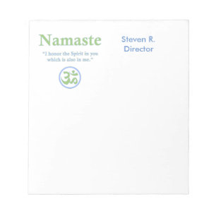 Bloc-note Namaste signification avec Om Symbole