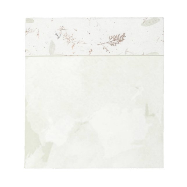 Bloc-note Nature Papier artisanal Look Vert Feuille Botaniqu (Devant)