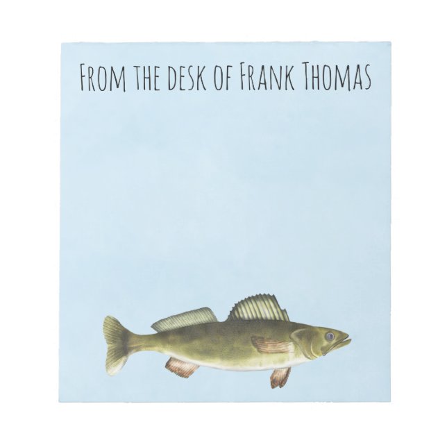 Bloc-note Nature simple et élégante Walleye Pêche Pêche Pêch (Devant)