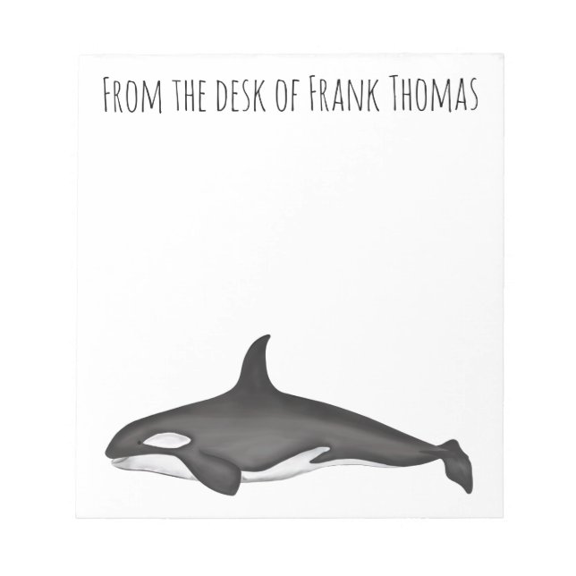 Bloc-note Nautical Stylish Nature Simple Orca Whale (Devant)