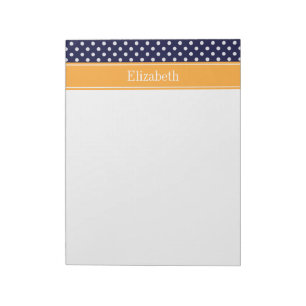 Bloc-note Navy Blue Wht Polka Dots Cantaloupe