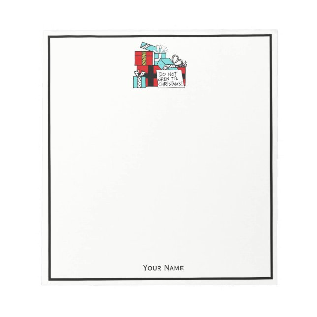 Bloc-note Ne pas ouvrir jusqu'à Noël présente Noël (Devant)