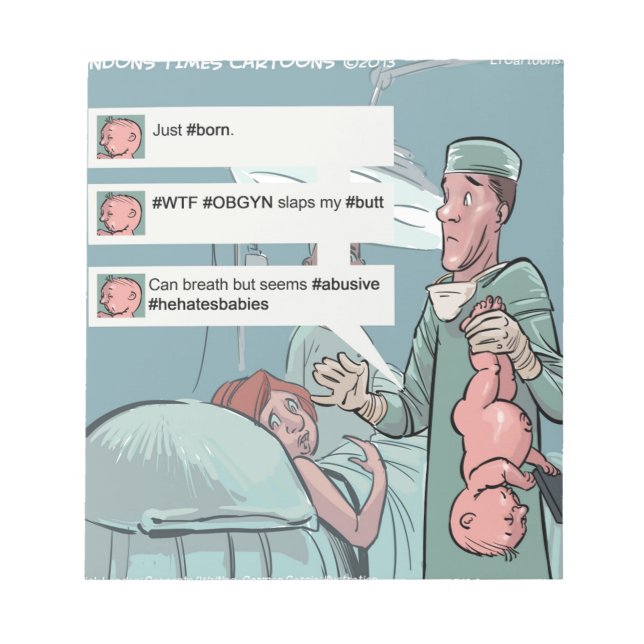 Bloc-note Né Pour Tweeter Drôle Caricature (Devant)