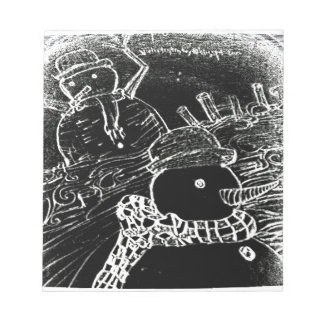 Bloc-note Neige et Yaie en noir Noël