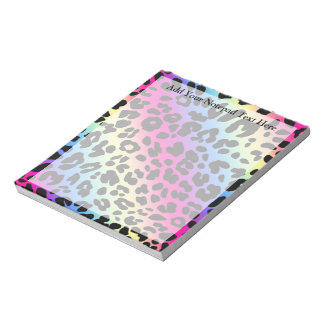 Bloc-note Neon Rainbow Leopard Motif Imprimer